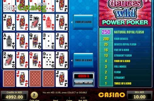 Game Screen 1. Deuces Wild Poker 4 Hand slot
