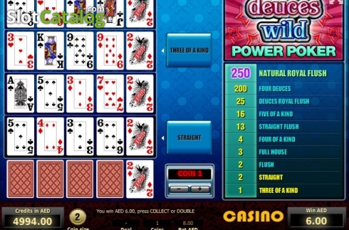 Game Screen 2. Deuces Wild Poker 4 Hand slot