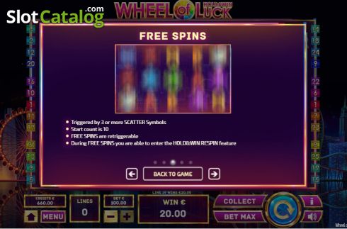 Bildschirm7. Wheel of Luck (Tom Horn Gaming) slot