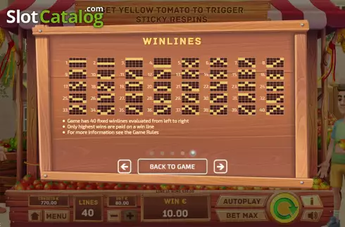 画面8. La Tomatina (Tom Horn Gaming) カジノスロット
