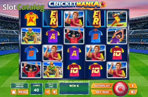Reel screen. Cricket Mania slot