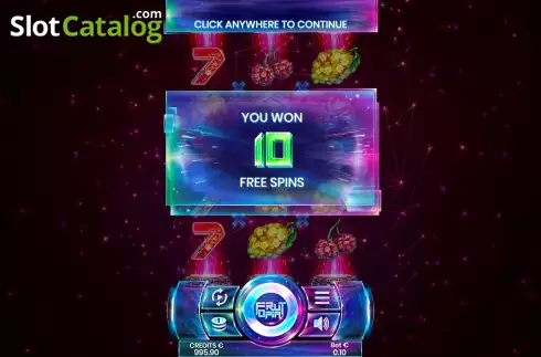 Free Spins Win Screen. Frutopia slot