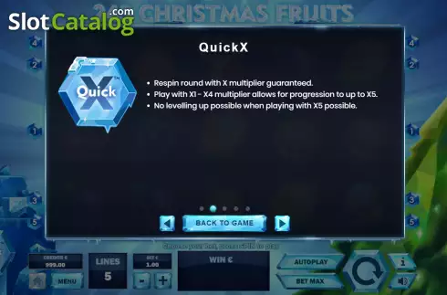 Game Features screen 3. 243 Christmas Fruits slot
