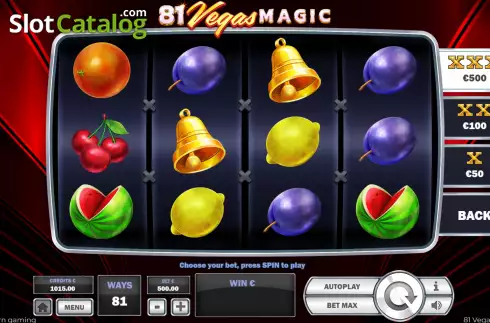 Bonus Bet Screen. 81 Vegas Magic slot