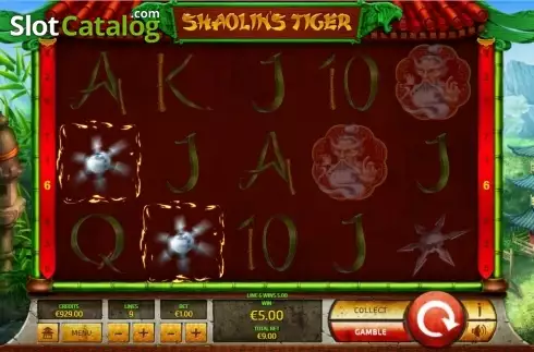 Win Screen. Shaolin Tiger slot