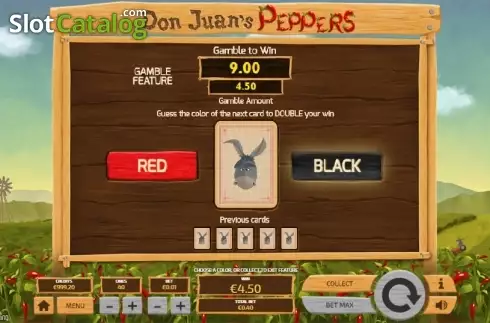 Double Up screen. Don Juan's Peppers slot