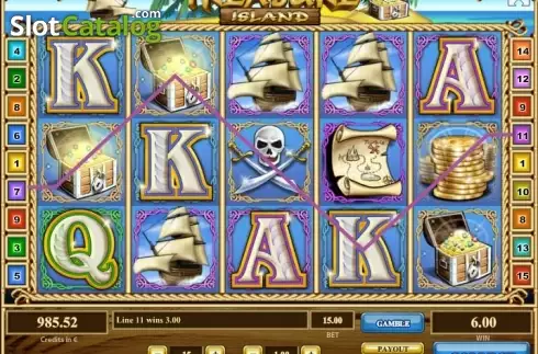 Win screen. Treasure Island (Tom Horn Gaming) slot