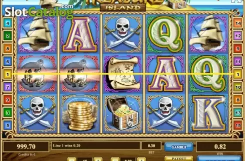 Wild Win screen. Treasure Island (Tom Horn Gaming) slot