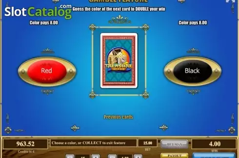 Double Up screen. Treasure Island (Tom Horn Gaming) slot