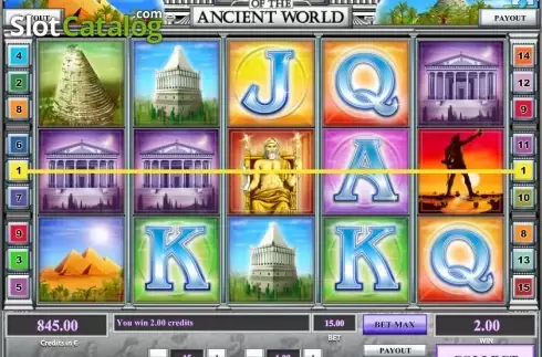 Low Win screen. Wonders of the Ancient World slot