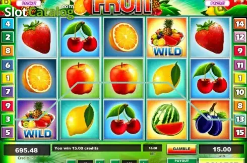 Wild Win screen. Fruit slot