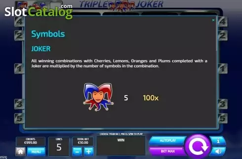 Skärmdump6. Triple Joker (Tom Horn Gaming) slot