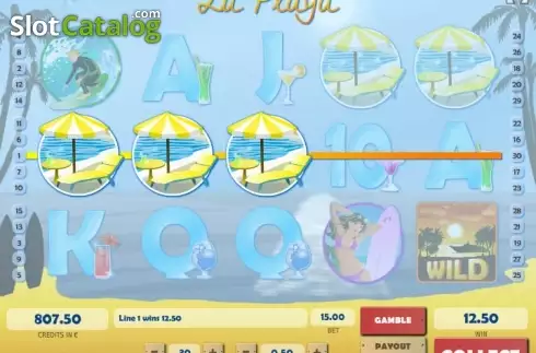Win screen. La Playa (Tom Horn Gaming) slot