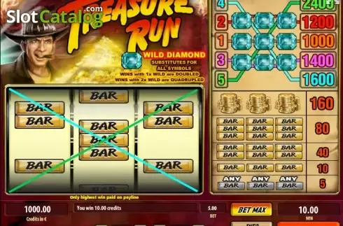 Win screen. Treasure Run slot