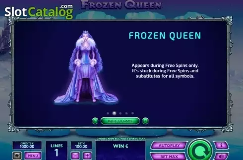 Ekran5. Frozen Queen yuvası