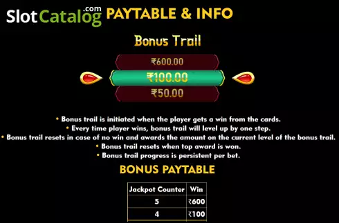Game Rules screen. Teen Patti (Top Spin Games) slot