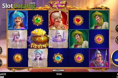 Game screen. Raja Mantri Chor Sipahi slot