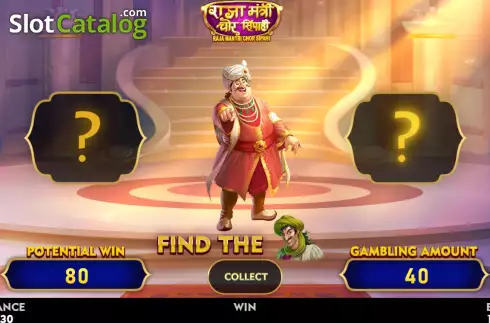 Risk Game screen. Raja Mantri Chor Sipahi slot