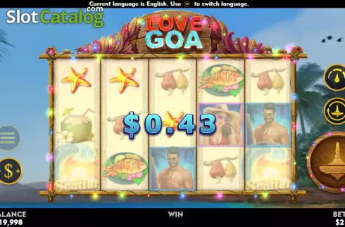Bildschirm3. Love Goa slot
