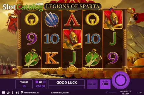 Reels screen. Legions of Sparta slot