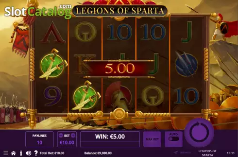 Win screen. Legions of Sparta slot