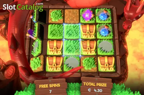 Free Spins Gameplay Screen. Board Quest slot