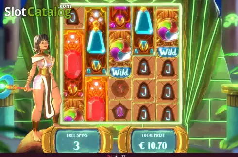 Free Spins screen 3. Jade of Cleopatra slot