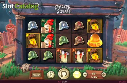 Game Screen. Chicken Squad slot