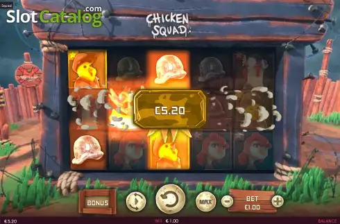 Win Screen. Chicken Squad slot
