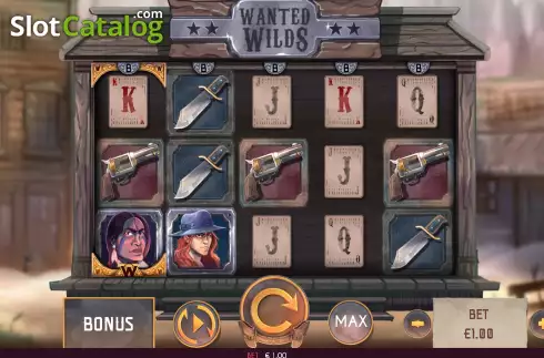 Game screen. Wanted Wilds slot