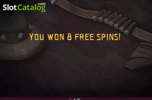 Free Spins screen. Wanted Wilds slot