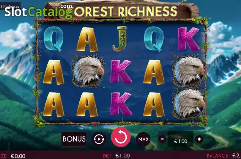 Reels screen. Forest Richness slot