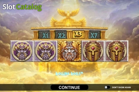 Start Screen. Ancient Fortunes: Zeus slot