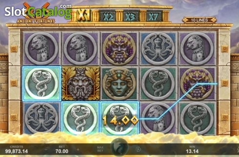 Win Screen. Ancient Fortunes: Zeus slot