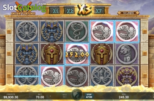 Win Screen. Ancient Fortunes: Zeus slot