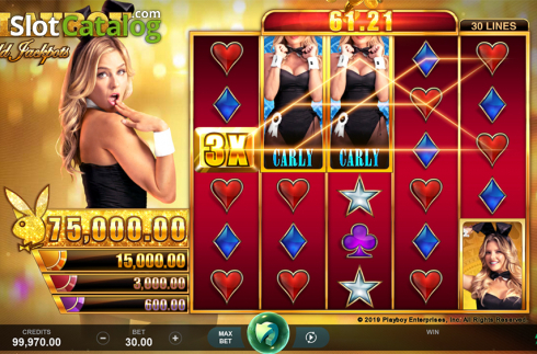 Multiplier win screen. Playboy Gold Jackpots slot