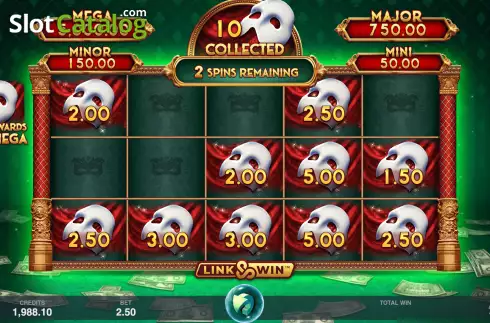 Schermo7. The Phantom of the Opera Link and Win slot