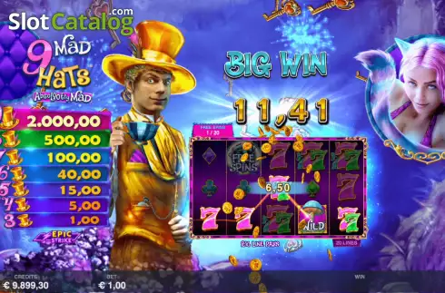 Free Spins 3. 9 Mad Hats slot