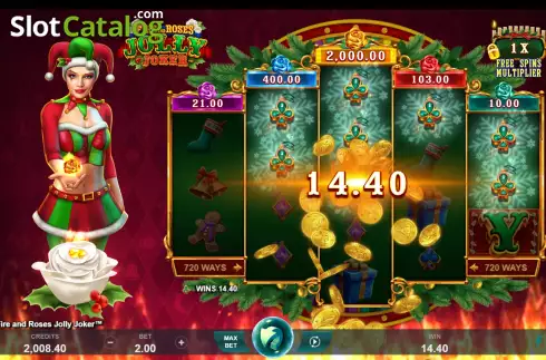 Win Screen. Fire and Roses Jolly Joker slot