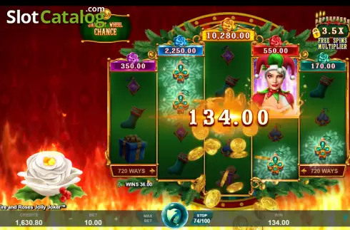 Bildschirm5. Fire and Roses Jolly Joker slot