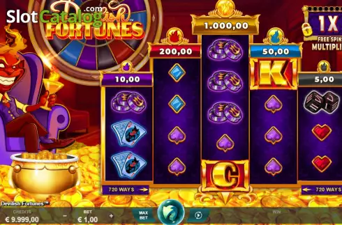 Game Screen. Devilish Fortunes slot