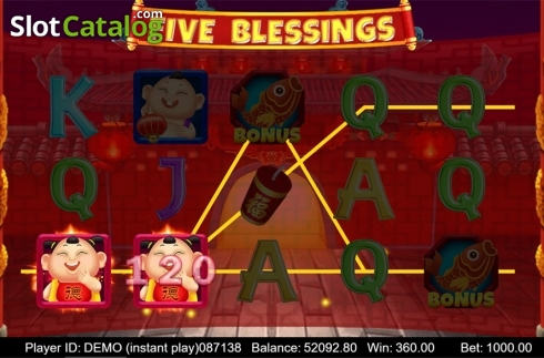 画面4. Five Blessings	(Triple Profits Games) カジノスロット