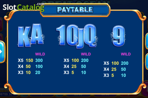 Paytable 3. Great Ocean (Triple Profits Games) slot