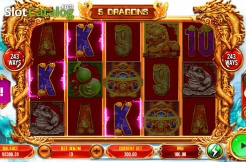 Win Screen 1. 5 Dragons (Triple Profits Games) slot