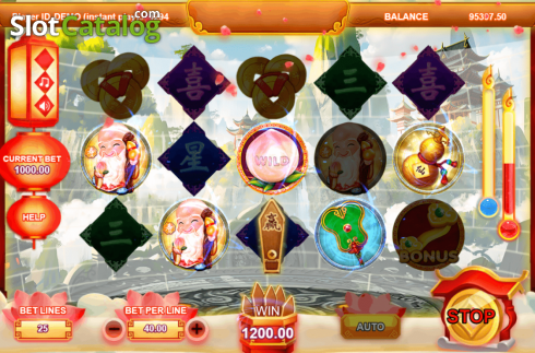 Skärmdump3. God of Fortune (Triple Profits Games) slot