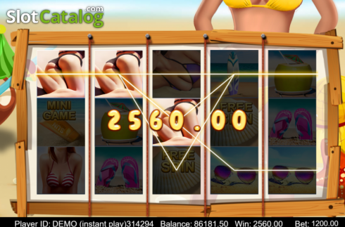 画面4. Bikini Beach (Triple Profits Games) カジノスロット