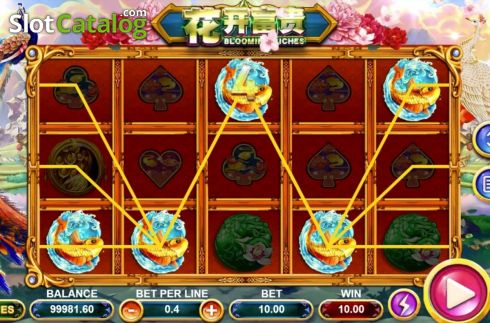 Win Screen. Blooming Riches (Triple Profits Games) slot