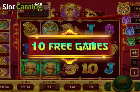 Free Spins Win Screen. Fortune Tiger (Triple Profits Games) slot