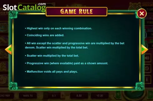 Rules Screen 2. Fortune Tiger (Triple Profits Games) slot