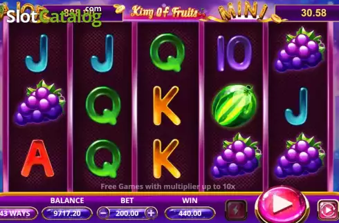 Win screen. King Of Fruits (Triple Profits Games) slot